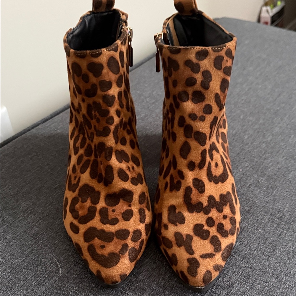 a new day Leopard Print Ankle Booties in Brown and Black